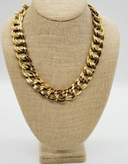 Napier Vintage High Powered Gold Tone DOUBLE Link Heavy Necklace 21 in Signed