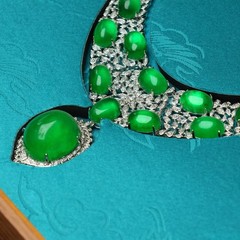 Green Emerald Cabochon Necklace Diamond Set Luxury Fine Jewelry For Elegant Form