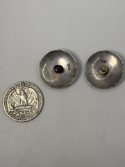 Vintage Sterling Silver Gold-Tone Shield Earrings, 24 mm