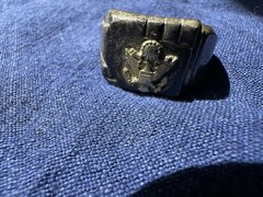 Vintage Sterling Silver Military Eagle Signet Ring – Heavy 13.65g – Size 11.75