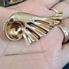 Vintage 1950s Hollywood Regency Jomaz Brooch Clip-on Earring Set Signed Sparkly