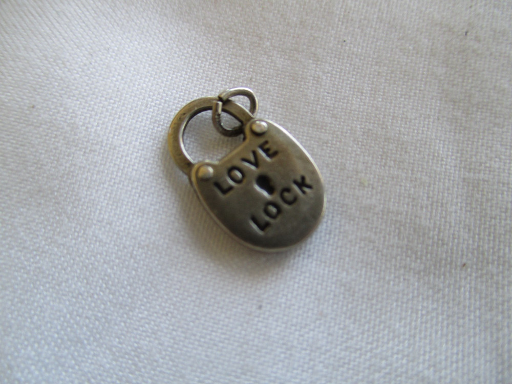 Vtg Sterling Charm Double Sided Padlock LOVE LOCK
