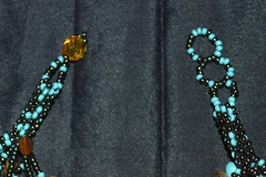 Vintage? Genuine Turquoise And Tiger Eye Nuggets Beads Necklace 19.5″L