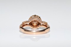 New Made 18k Gold Natural Diamond Decorated Solitaire Amazing Ring