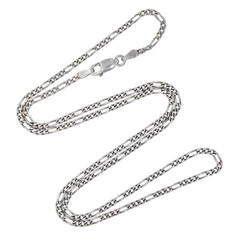 Vintage Sterling Silver 925 2.0mm Figaro Link Chain Necklace 18″