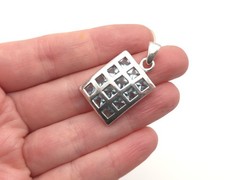 Vintage Sterling Silver 925 Sky Blue Topaz Rectangle Window Pane Pendant