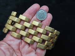 Vintage 1940’s Panther Tank Track Extra Wide Bracelet w/Fold Over Clasp