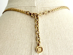 Vintage Gold Tone Chain Choker Necklace Adjustable Length Costume Jewelry
