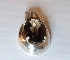 Vintage Pendant Sterling Silver KBN 925 Smoky Quartz Kababna Pendant