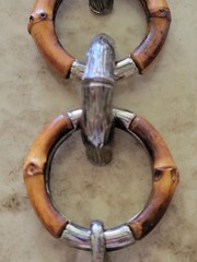 70’s Rare Vintage Gucci Bamboo Links Sterling Connector Toggle CLASP BRACELET 9″