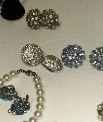 Vintage Jewelry Lot Mixed Estate 1950s+ Silver Jade Pearls Rings Earrings