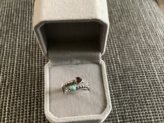 Vintage Sterling Silver Double Stone Ring Size 5