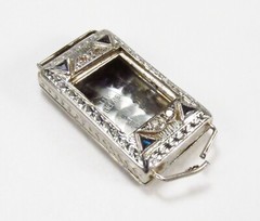 Antique 1930s Belais NY USA 18K White Gold Sapphire Diamond Ladies Watch Case