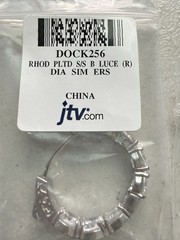 JTV Rhodium Plated Sterling 925 Bella CN FZN Hoop Earrings Diamond Sim