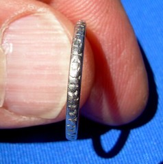 Original ART DECO SOLID 14K GOLD Wedding BAND Gatsby era Antique RING Size 6.25