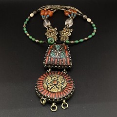 Old Traditional Vintage Piece Of Tibetan Tradition Amazing Ethnic Art Necklace