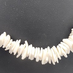 Vintage White Pink Shell Heishe Chip Choker Necklace Lot 2 Puka Clamshell Boho