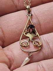 Antique Gold Filled Lavalier Pendant With Vintage 18″ Chain
