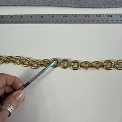 Vintage Erwin Pearl Modernist Deco Gold Tone Heavy Link Necklace 18″ Long READ