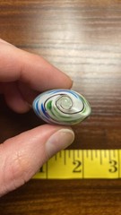 Vintage Murano Venetian Blue Green White Striped Heart Shaped Pendant