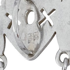 Vintage Sterling Silver 925 XOX Heart Charm Picture Holder