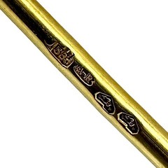 Vintage 14K Yellow Gold 4 3/8 Inches Long Safety Pin Brooch