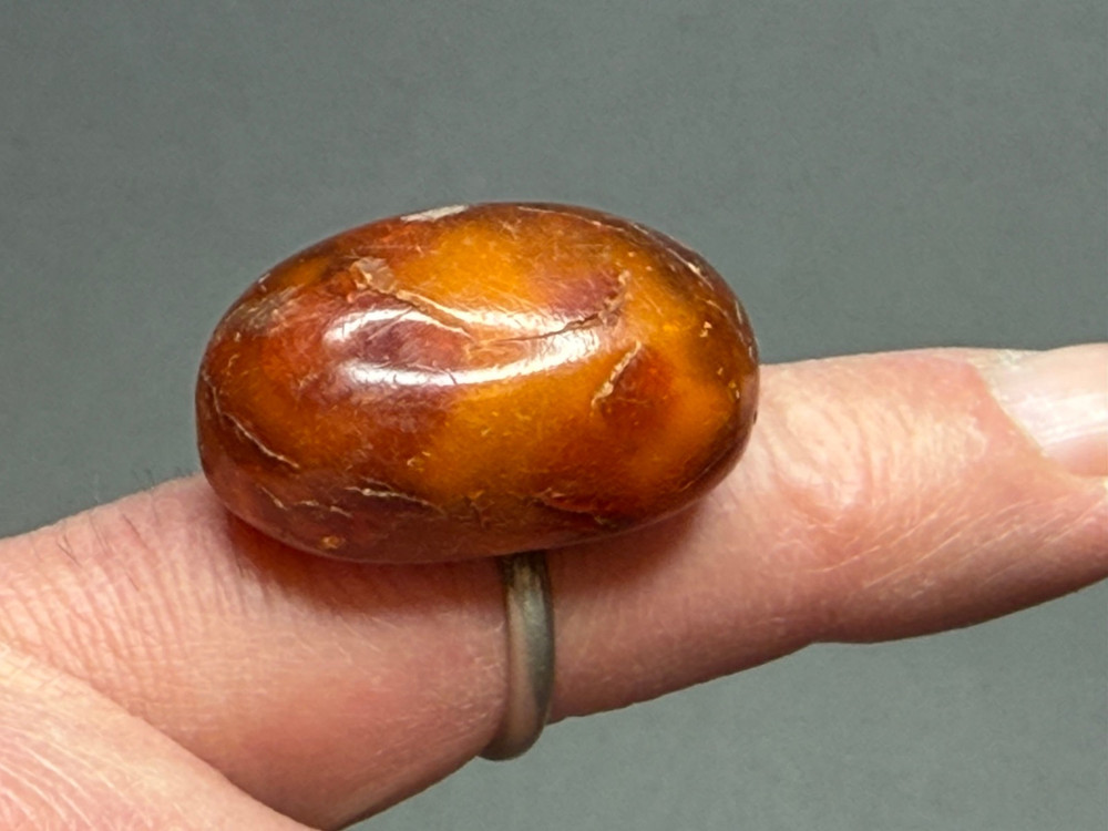 Natural OLD Antique BUTTERSCOTCH Baltic Amber Stone Ring 6,5 gr