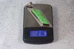 Vintage Mexico Made Green Stone long Pendant