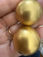 Vintage Erwin Pearl Brushed Gold Tone Statement Runway Pierced Earrings