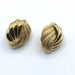 Vintage Napier Gold Tone Swirl Twisted Clip On Screw Back Adjustable Earrings