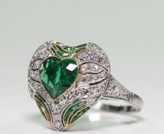 Natural Emerald 2.60 Ct Art Deco Vintage Wedding Ring 925 Sterling Silver