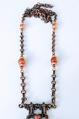 Vintage Robert Rose Bronze Tone Victorian Nouveau Style Necklace