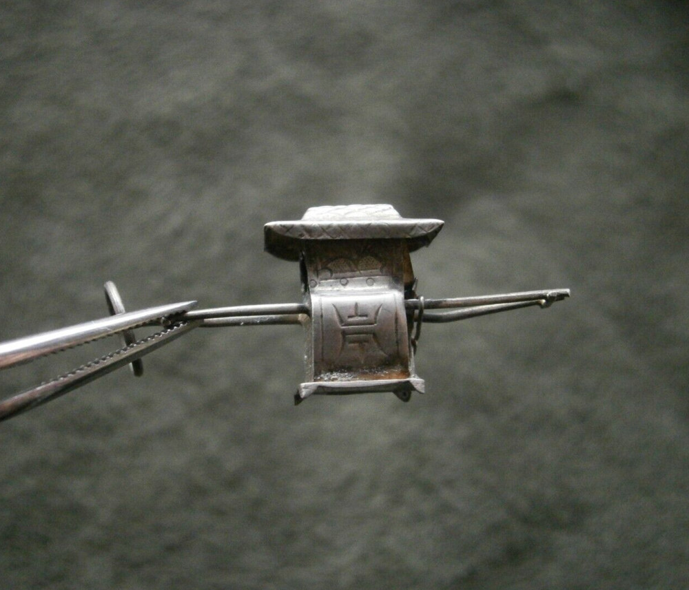 Chinese Sedan Chair Vtg Chinese Export Sterling Silver Charm Pendant 1.1g