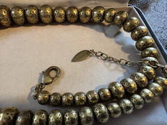 Vintage Coldwater Creek Gold-Toned Metal Graduated Beads Strand Necklace w/ Case