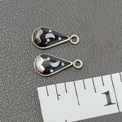 Vintage Southwest Sterling Silver Moon Star Night Pendant 2 Charms 925 Signed JP
