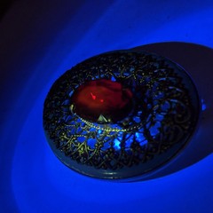 Vintage brooch ruby stone (corundum) gilding / made in uSSR 1980 ,a gift for her