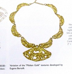 VTG Runway 70s Rare NAPIER Brutalist GP Modernist Bib Necklace “Molten Metal”