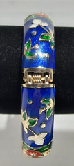 meenakari cut out floral gold tone clamp bracelet rhinestones enamel.