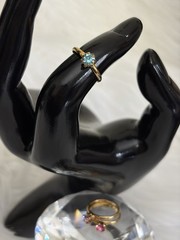 Deadstock New Old Stock Y2K Solitaire Ring Stacking Trio Hidden Adjustable Clasp