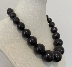 Chunky Brown Bead Vintage Talbots Gold-tone Magnetic Clasp NecklaceFor Women