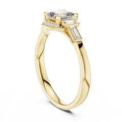 1.50CT Asscher Cut White Moissanite With 10K Yellow GoldFN Women Daily Wear Ring