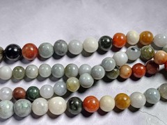 36″ Graduated Multi-Color Jade Bead Necklace. 18mm – 7mm
