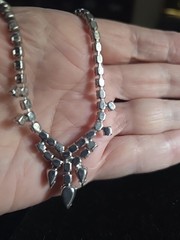 Vintage Blue Rhinstone 1950’s Necklace 15.5 in