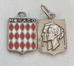 Vintage Sterling Silver & Brass World Travel & Map & Shield Charms CHOICE