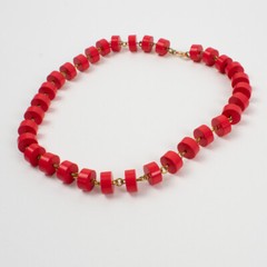 Vintage Red Lucite Choker Necklace
