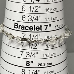 Vintage Stone Bracelet Clear Quartz Gemstone Nugget Healing Chakra Dainty 7.25″