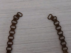 Antique NO CLASP Brass Bookchain Necklace Floral Stamped 14 1/2″