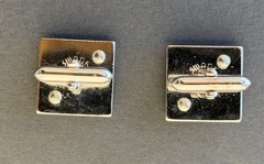 Vintage Swank Letter “F” Initial Monogram Cufflinks & Tie Bar Clip Set