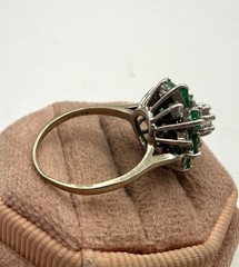 14 Karat White Gold 1.20ctw Emerald & 1.35ctw Diamond Ring
