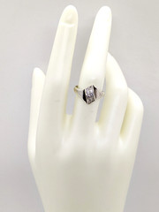 Vintage Elegant RING Silver 925 with Chic Bright Inserts -size: 8US (18mm) | #47